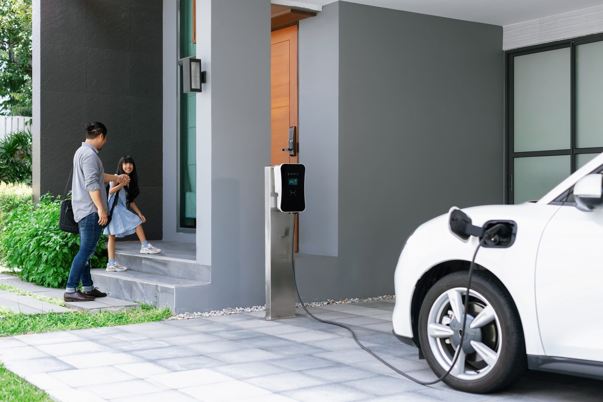 Residential electric vehicle charging station